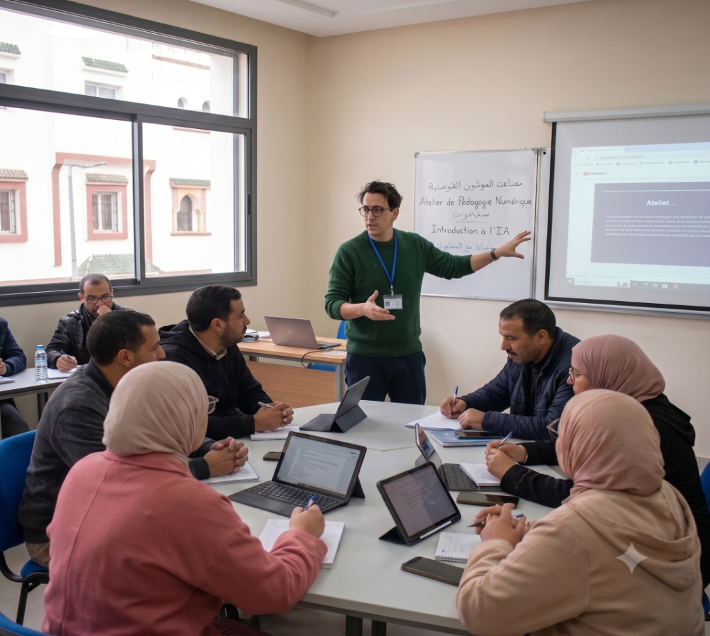Travail pratique en équipe pendant un atelier AQLUMA